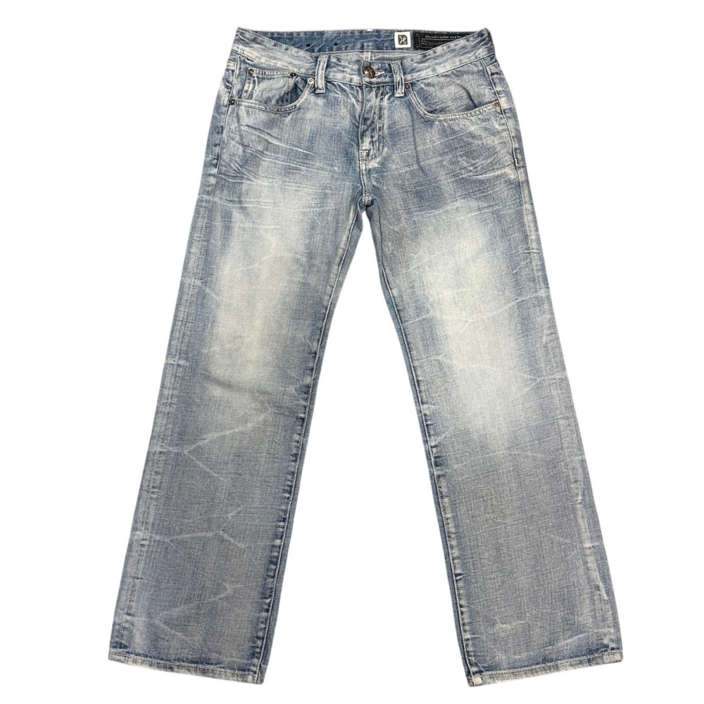 Marc Ecko Cut & Sew Jeans Mens 30/32 Light Wash Relaxed Straight Denim Blue